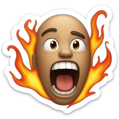 screaming on fire sticker