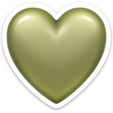 Pale olive heart  sticker