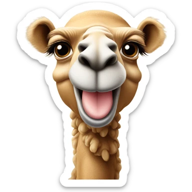 Cute camel with words popping out saying “Happy Hump Day”. sticker