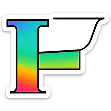 Colorful Gradient Alphabetical Letter “E” sticker