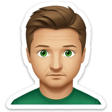 Jeremy Renner with green eyes sticker