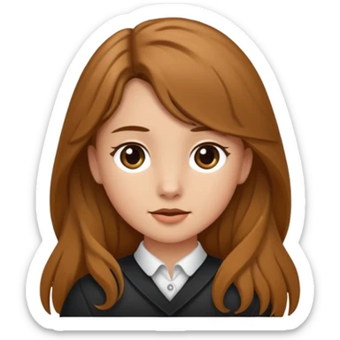 Ein braunhaariges Mädchen mit langen glatten Haaren und sitzend auf einem Braunen Pferd mit schwarzer Mähne  sticker