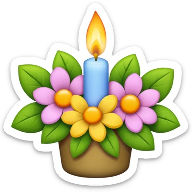 flower candle sticker