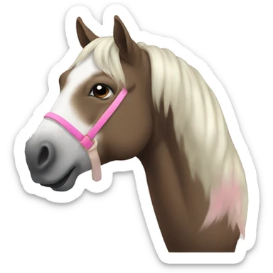 Horse with white blaze and pink muzzle sticker