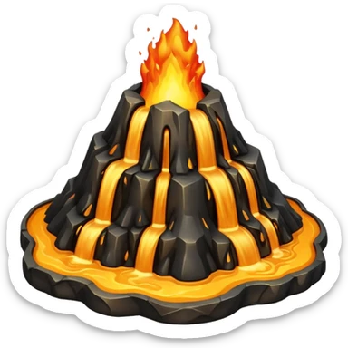 Volcano gold sticker