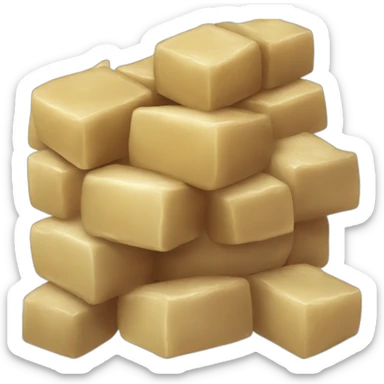 raw brown sugar cane cubes sticker