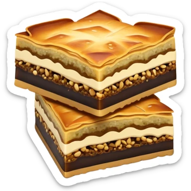 Martabak Cinematic Realistic Martabak Dish Emoji, depicted as a single, square slice of sweet, thick martabak with a rich, indulgent filling, rendered with detailed textures and vibrant, appetizing lighting. sticker