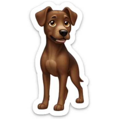 perro malo marrón oscuro sticker