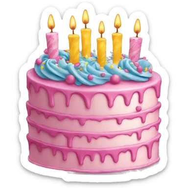 Birthday cake sticker