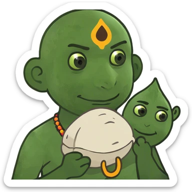 Indian holding poo sticker