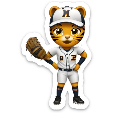 Tiger softball sticker