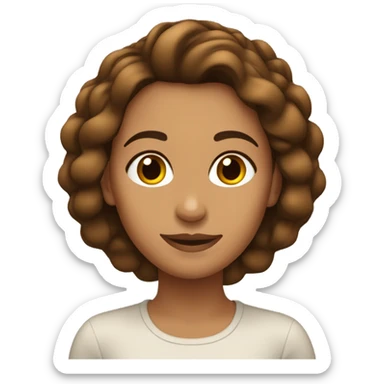 Mujer con el pelo lacio y café morena  sticker