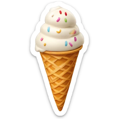 vanillaicecream cone whit a chery on top sticker