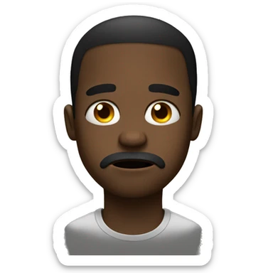 A black man is crying with tears, very sad sticker