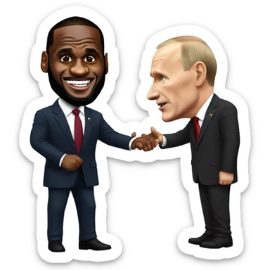 LeBron James play with Vladimir Putin sticker