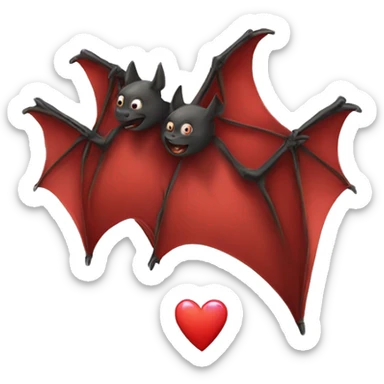  Red realistic bats in love sticker