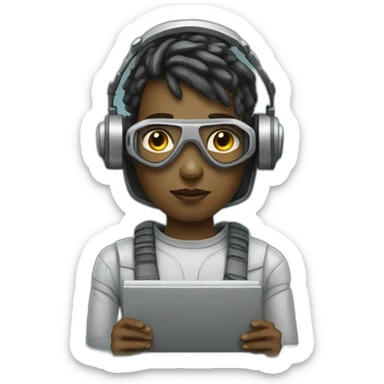 dystopian world robot programmer sticker