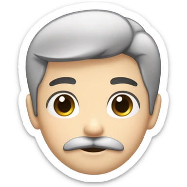 Boy with black hair and clack eyes cute and moustache sticker