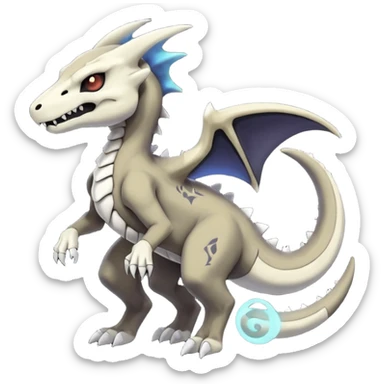 Nebulae Gothic Spooky Marowak-Salandit-Cubone-Duskull-Noibat-Fakémon-hybrid-creature (full body)  sticker