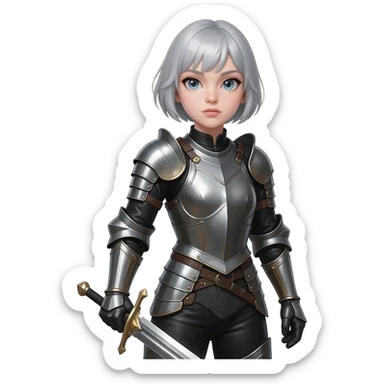 Girl holding sword sticker