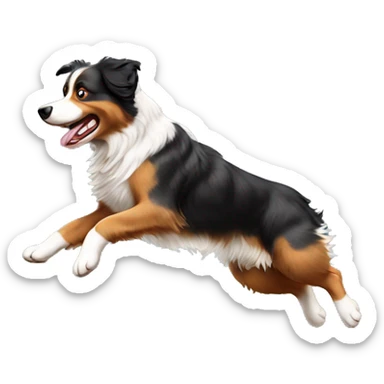 Australian shepherd jumping over anvil sticker