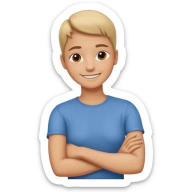 Arms crossed around neck sticker