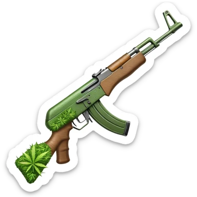 Ak47 wrapped in weed sticker