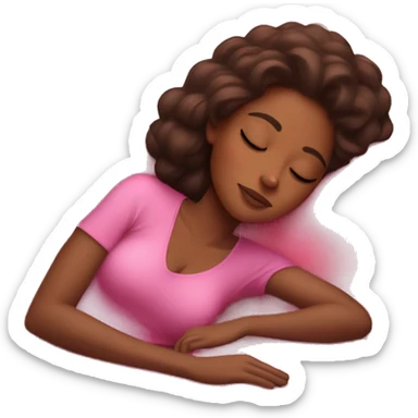 brown skin gorgeous girl sleeping on pink couch sticker