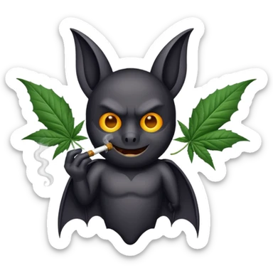 Bat smoking a marijuana joint sticker