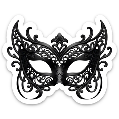 black lace masquerade mask sticker