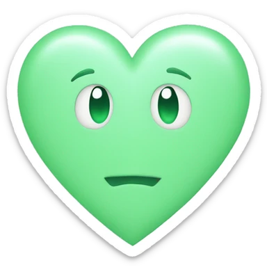 green pastel heart sticker
