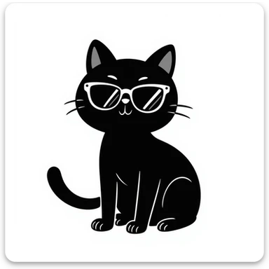 A cat wearing sunglasses sticker