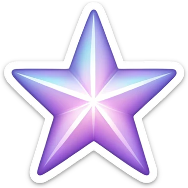 Shiny Iridescent White and pastel purple star sticker