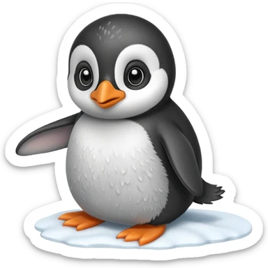 baby penguin sliding sticker