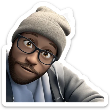 bearded boy in a beanie sticker