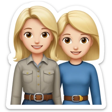 Girl belt over in front of the guy sticker