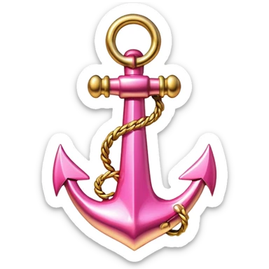 Gold anchor with pink flare sticker