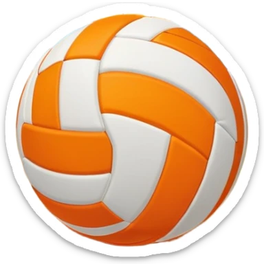 A volleyball resting on the yellow sand on a beach, with the net in the background and a scenic view of the ocean and sky. The scene captures the relaxed yet competitive vibe of beach volleyball, with warm sunlight and the natural beauty of the beach. sticker