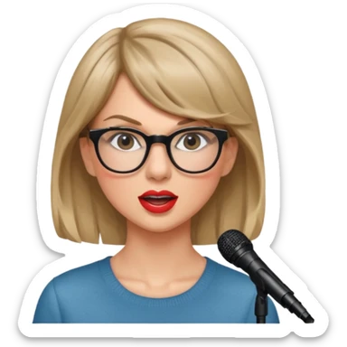 taylor swift with glasses singing sticker