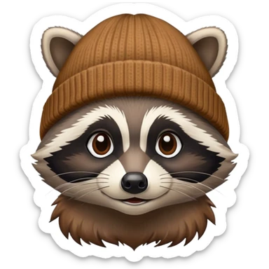 Raccoon in a beanie sticker