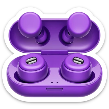 Purple wireless earbuds sticker