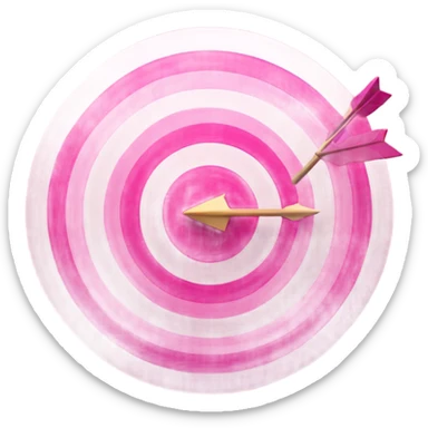 a pink target with an arrow in the middle of it sticker