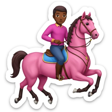 black man on a pink horse  sticker