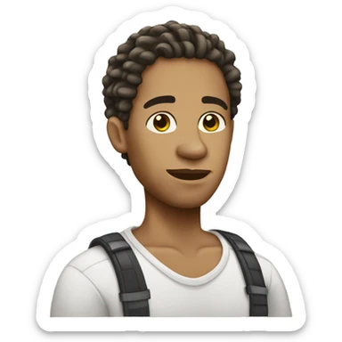 light skin man with short dreads sticker
