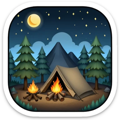 night camping sticker