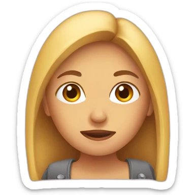 A women hiding sticker