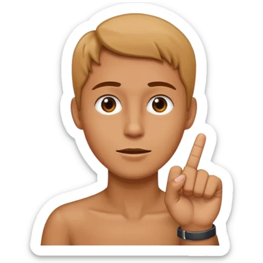 showing with your big finger on the neck  sticker