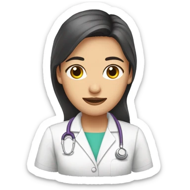 enfermera morena pelo largo sticker