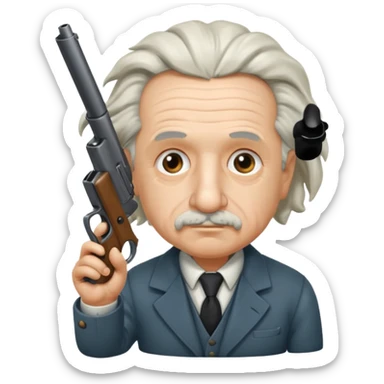 Albert instine shooting a gun sticker