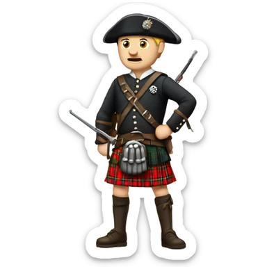 Scotland brave man with kilt and musket sticker